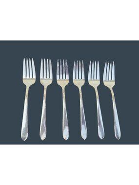 6 Berkley Square Silverplate Individual Salad Forks By Community Plate